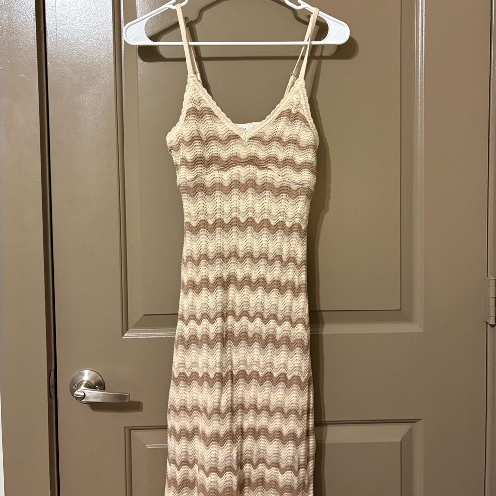 maxi crochet knit dress